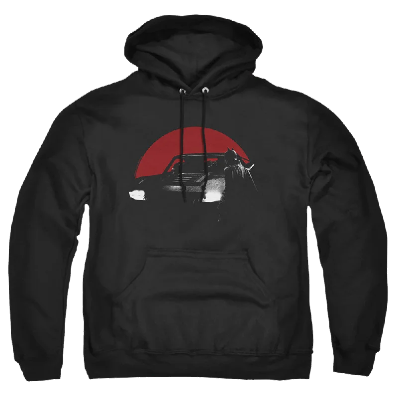 sleek hoodieThe Batman (2022) Red Moon And Batmobile - Pullover Hoodie