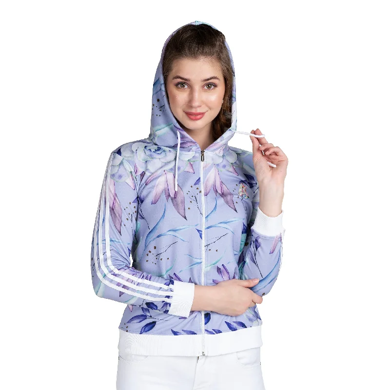 Act Fast Floral Print Women's Full Sleeve Zip-through Hoodie