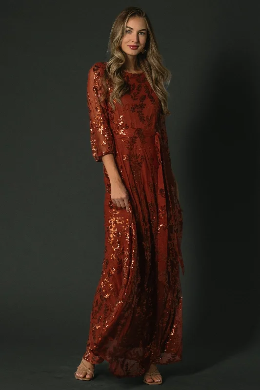 fitted dressDestiny Sequin Maxi Dress | Cinnamon