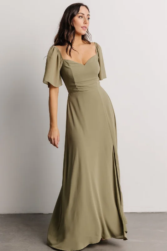 sleeveless dressSierra Sweetheart Maxi Dress | Dusty Olive