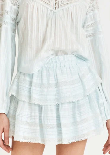 silk dressRuffle Mini Skirt in Light Blue Hand Dye