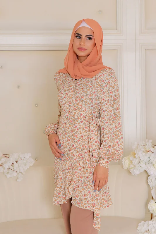 Big Discounts Tessa Floral Wrap Top- Cream