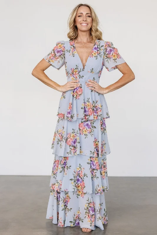 chic dressMontaigne Ruffle Maxi Dress | Light Blue Floral