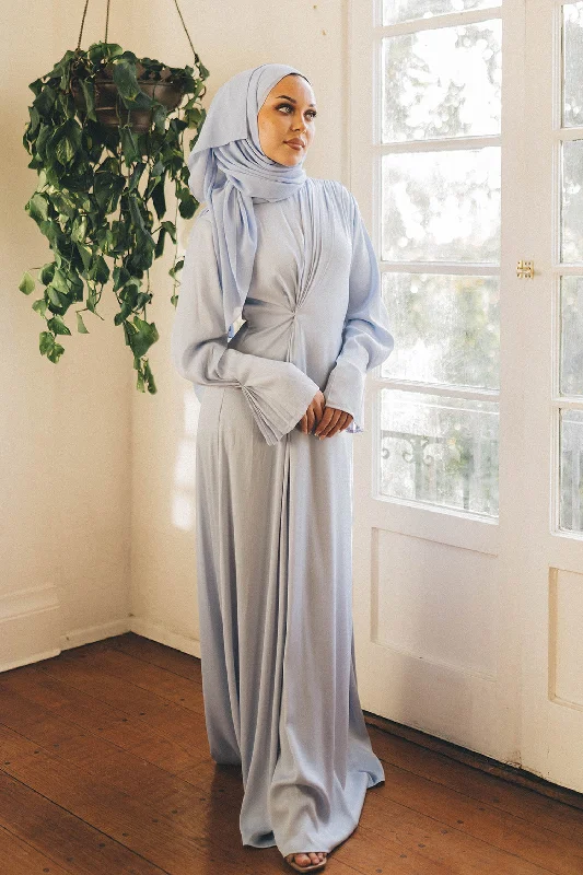 Instant Discount Remas Pleat Maxi Dress- Sky Blue