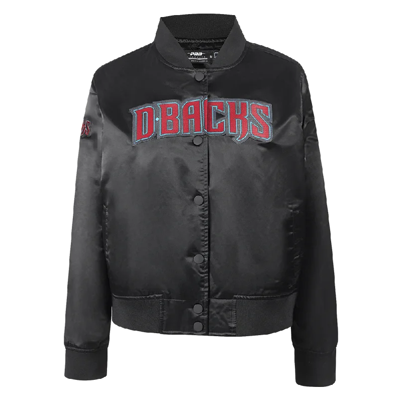 MLB ARIZONA DIAMONDBACKS CLASSIC WOMEN'S SATIN JACKET (BLACK)