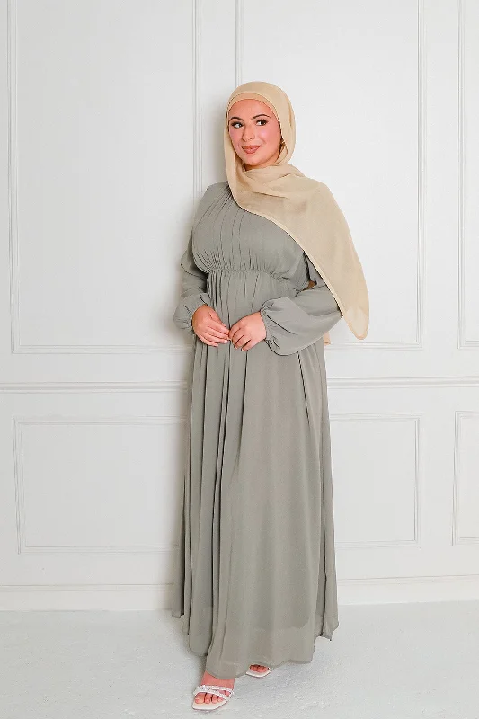 Super Sale Naya Textured Chiffon Dress- Desert Sage