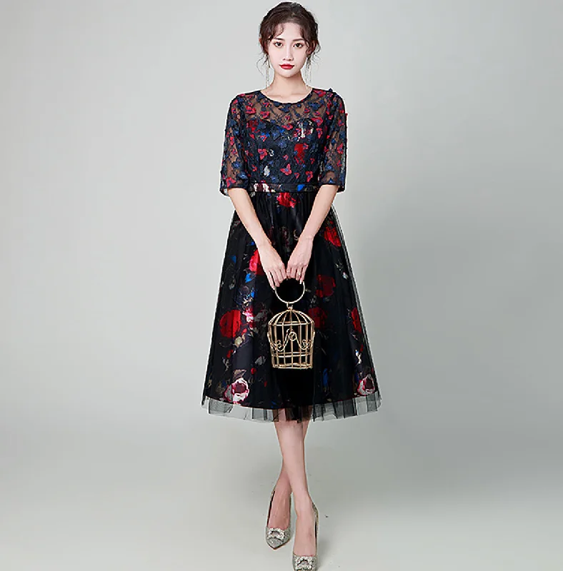 Price Slash Floral Print Midi Elegant Dress