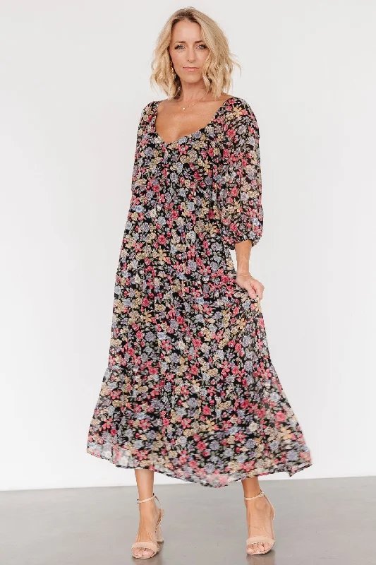 flowy evening dressNevaeh Bubble Sleeve Dress | Multi Floral