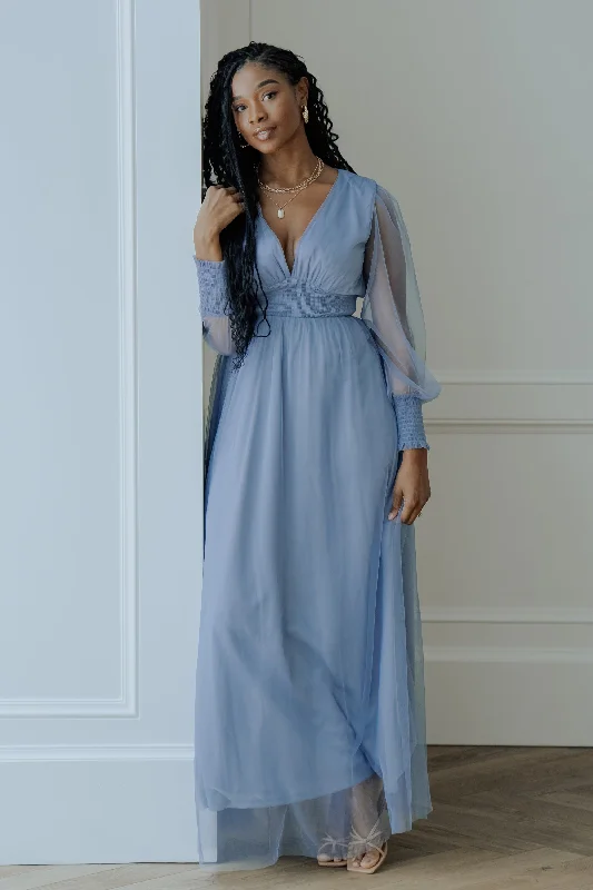 ruffle dressLayla Tulle Maxi Dress | Whisper Blue