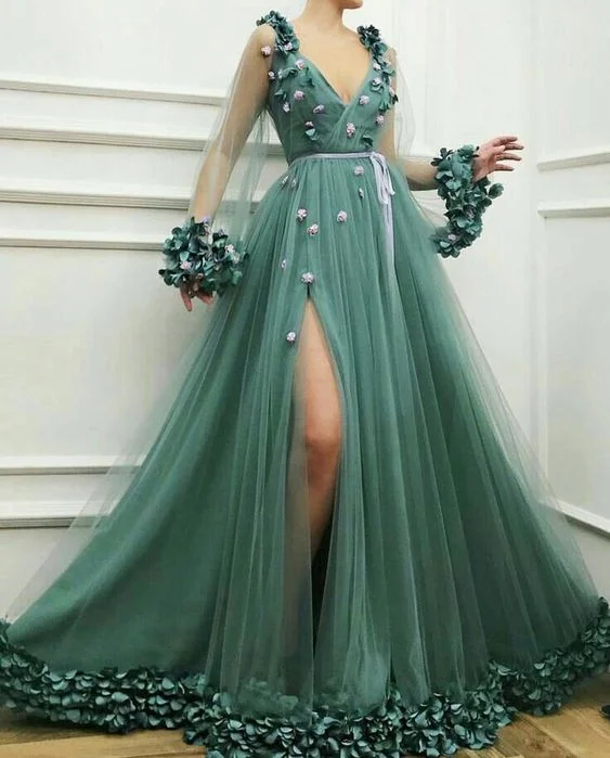 Exclusive Offers Tulle Long Prom Dress A Line Formal Dress,DS4323