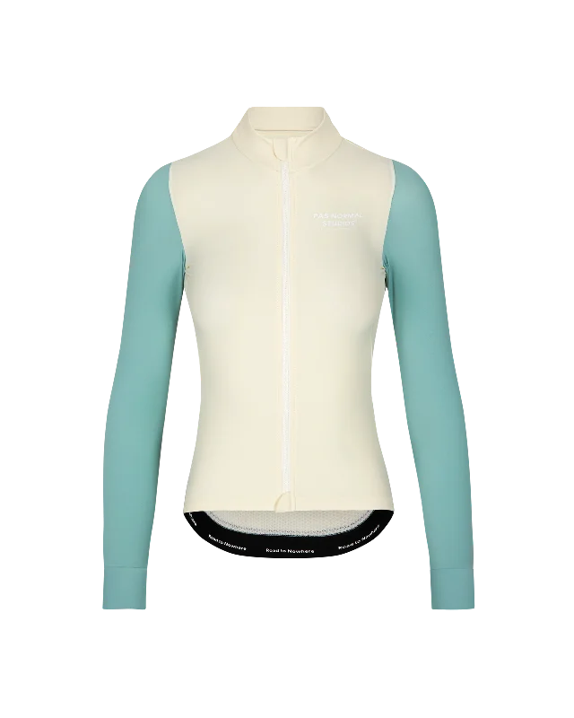 urban activewear hoodieWomen's Mechanism Long Sleeve Jersey - Off White / Light Teal