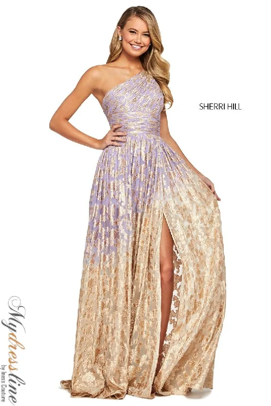 textured dressSherri Hill 53376