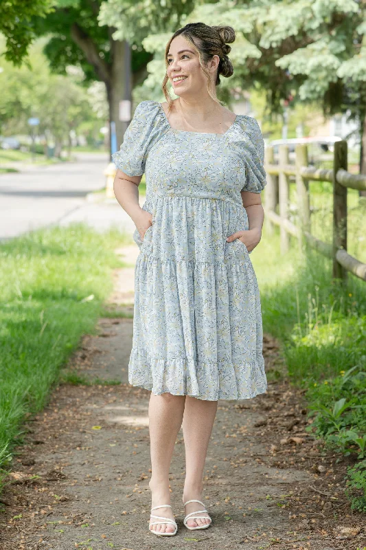 Final Sale The Poppy in Cool Blue Floral