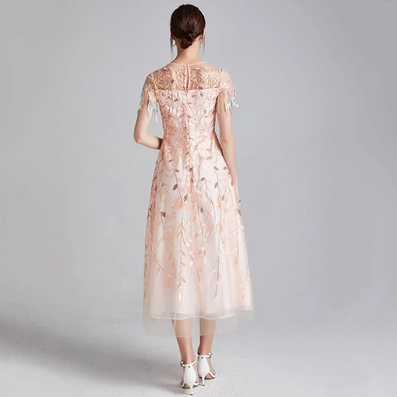 Clearance Items Truda Embroidered Tulle Midi Dress