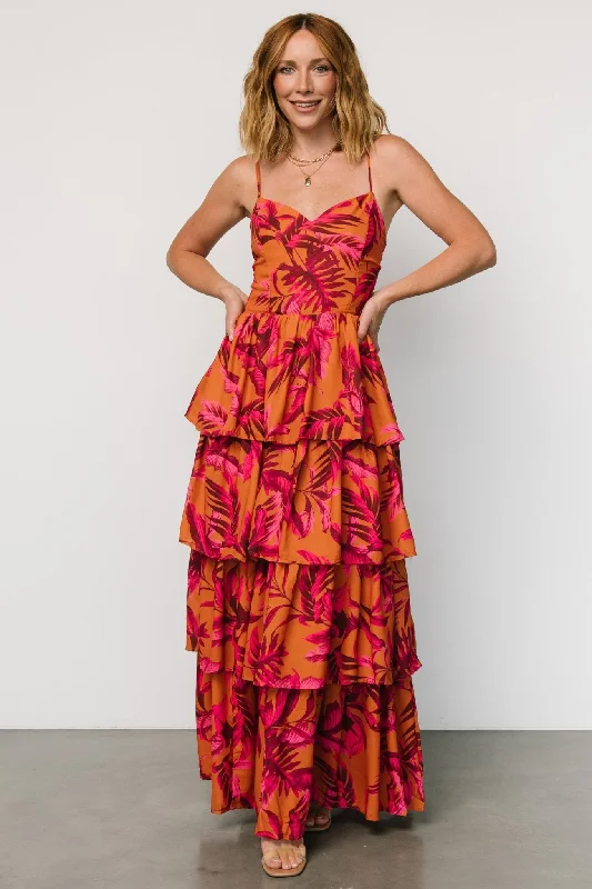 party dressJoree Tiered Maxi Dress | Ginger + Fuschia Multi