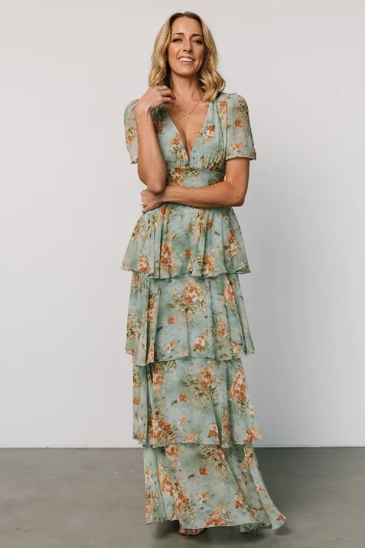 midi dressMontaigne Ruffle Maxi Dress | Blue Sage Floral