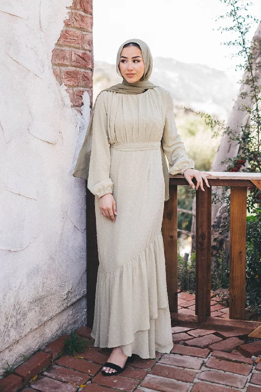 Daily Deals Thalia Textured Maxi Dress- Light Sage