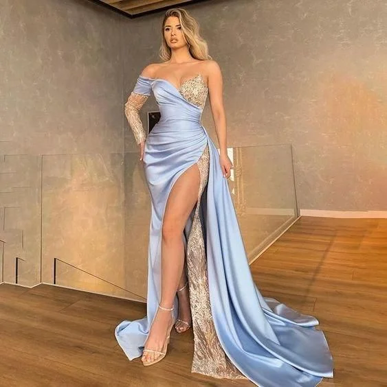 Price Drop Blue Long Formal Evening Dresses prom dress,DS4170