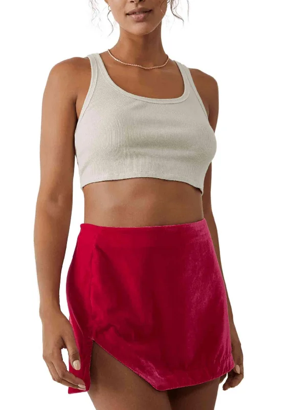 Limited Edition Annalise Velvet Mini Skirt in Pink Phenom