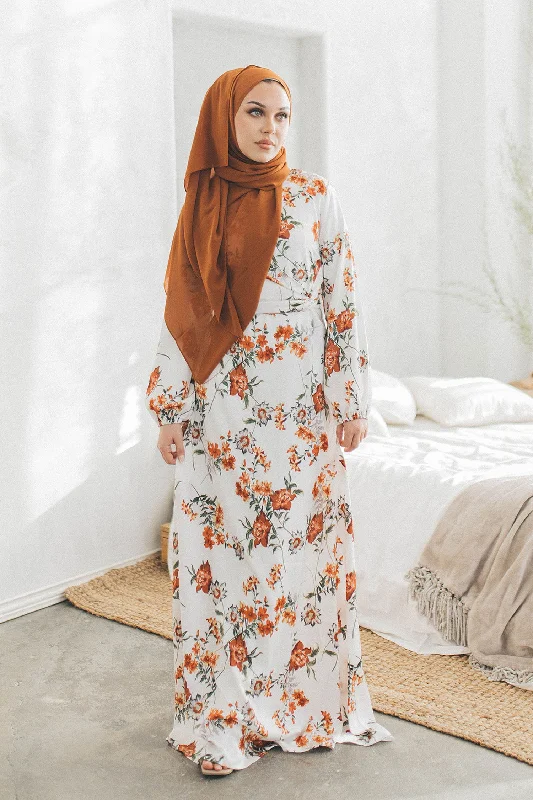 Today’s Deal Dahlia Floral Wrap Dress- Off White