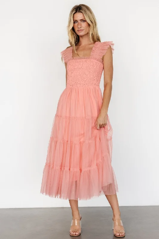 party dressEmma Smocked Tulle Dress | Coral