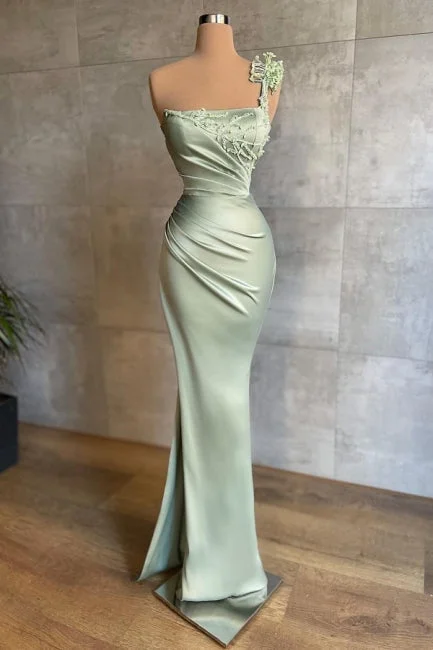 Final Markdown Elegant Mint Long Simple Mermaid Prom Dresses,F04822