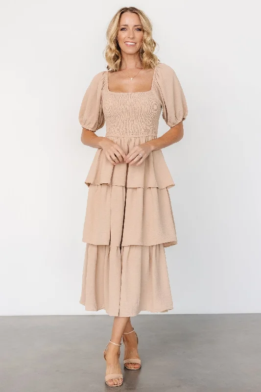 vintage dressAshbourne Tiered Dress | Taupe