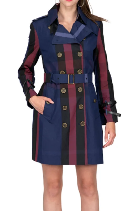 Crazy Deals Light Checkered Trench Coat