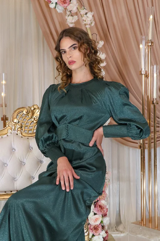 Overstock Diana Print Dress - Jade Green
