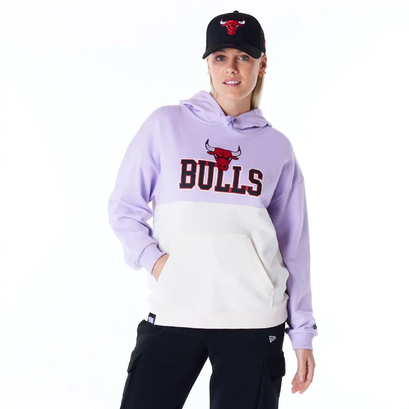 Daily Deals Chicago Bulls Womens NBA Pastel Purple Oversized Pullover Hoodie