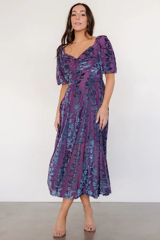 trendy dressWestbrook Velvet Dress | Plum + Blue Floral