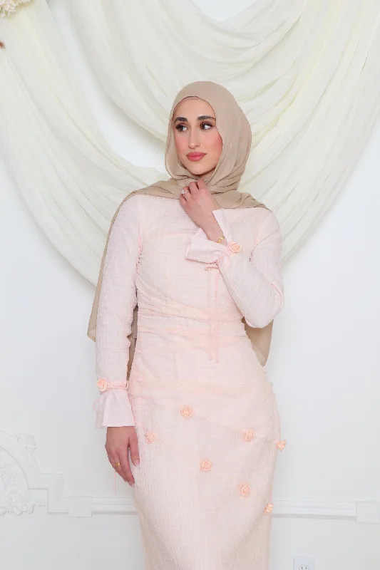 New Arrival Karla Flower Maxi Dress- Blush Pink
