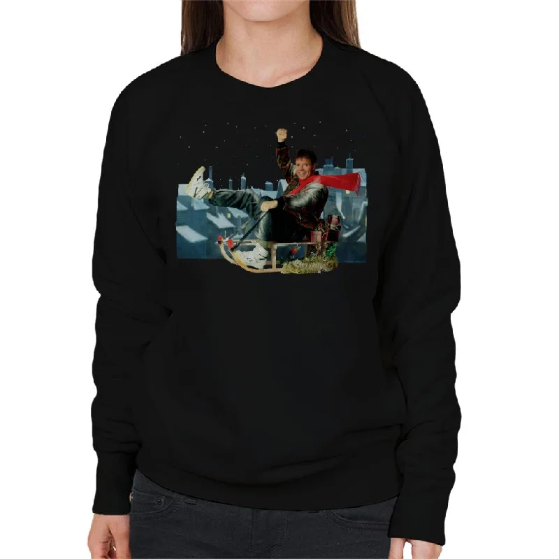 Hurry In TV Times Singer Cliff Richard On A Sledge Christmas 1990 Women's Sweatshirt