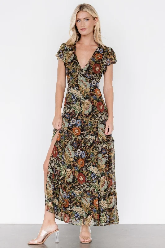 Now or Never Riverwood Deep V Maxi Dress | Multi Floral