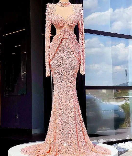 Discount Deals Mermaid Long Prom Dress , Sexy Prom Dress With Sleeves,DS4081