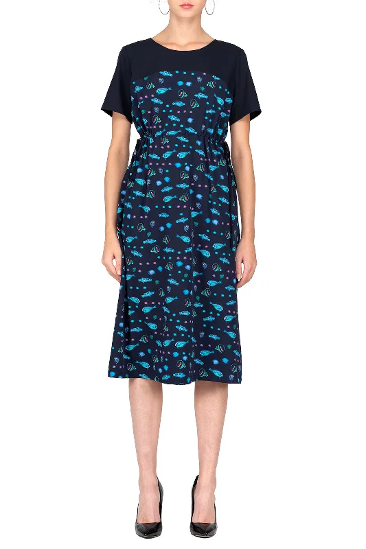 Final Clearance SCANDINAVIA-Short Sleeve Fish Shift Dress