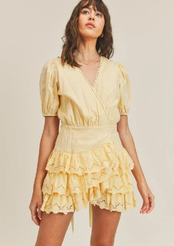 Quick Sale Mini Ruffled Wrap Dress Lottie