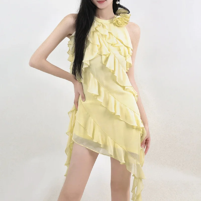 Today's Special Ladies Mid length casual dresses with Ruffle Edge