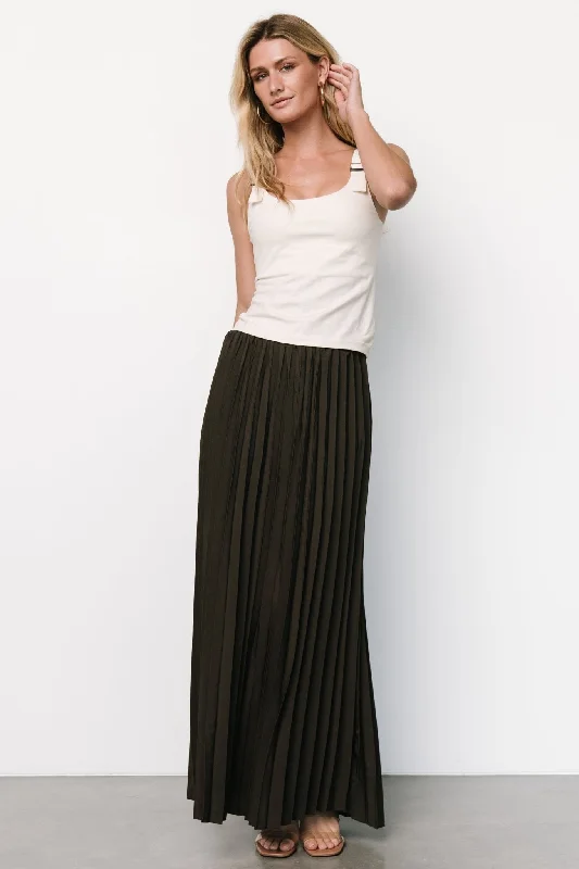 winter dressVinny Pleated Maxi Skirt | Charcoal