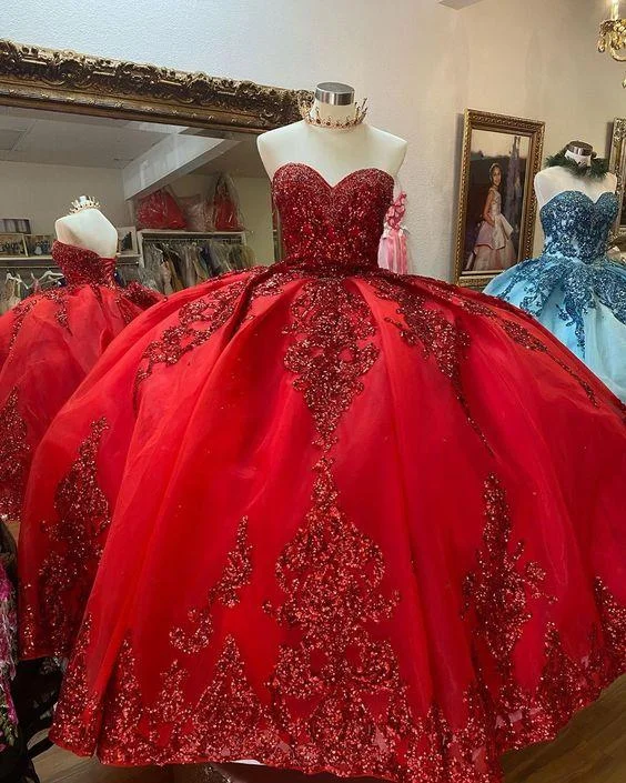 Today’s Deal Princess red Quinceanera Dress long prom dress,DS4604