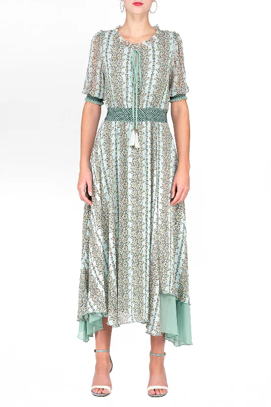 Extra Discounts SCANDINAVIA-Flowy Neck Tie Dress