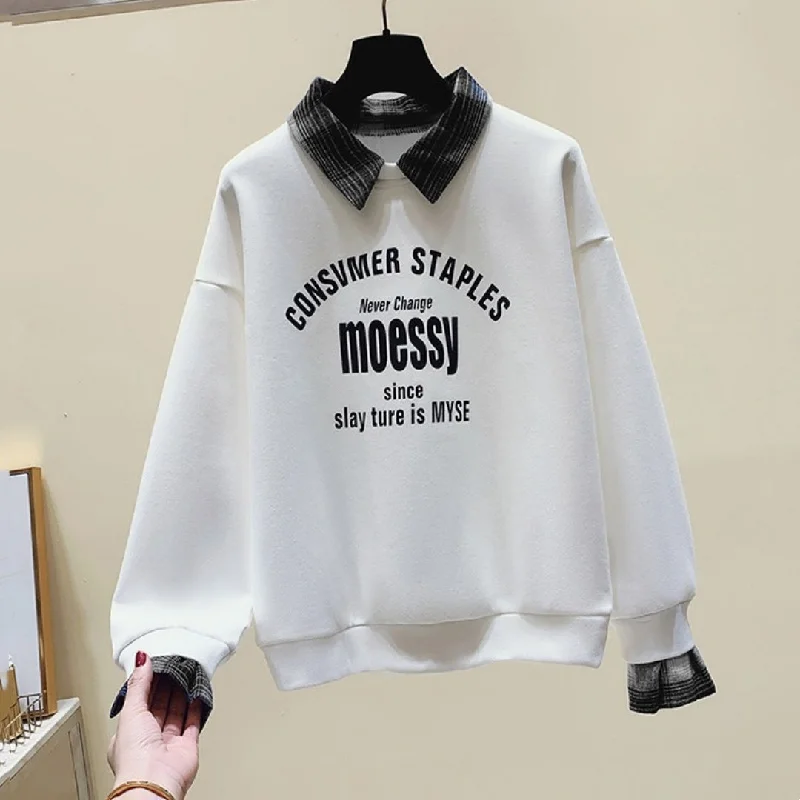 Super Bargain Youthful Chic: Fake Two-piece Long-sleeved Sweater