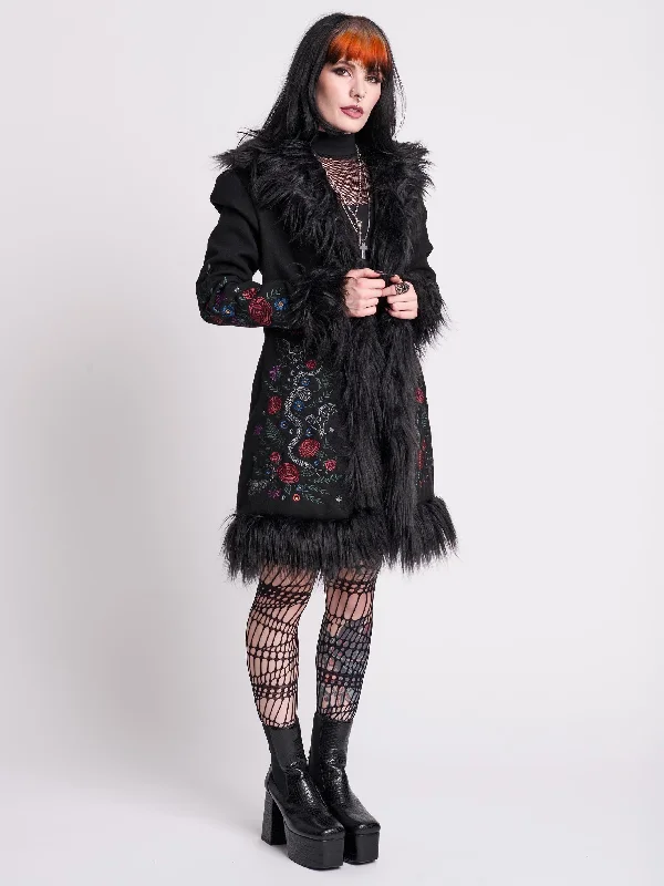 statement dressBotanical Fur Trim Coat