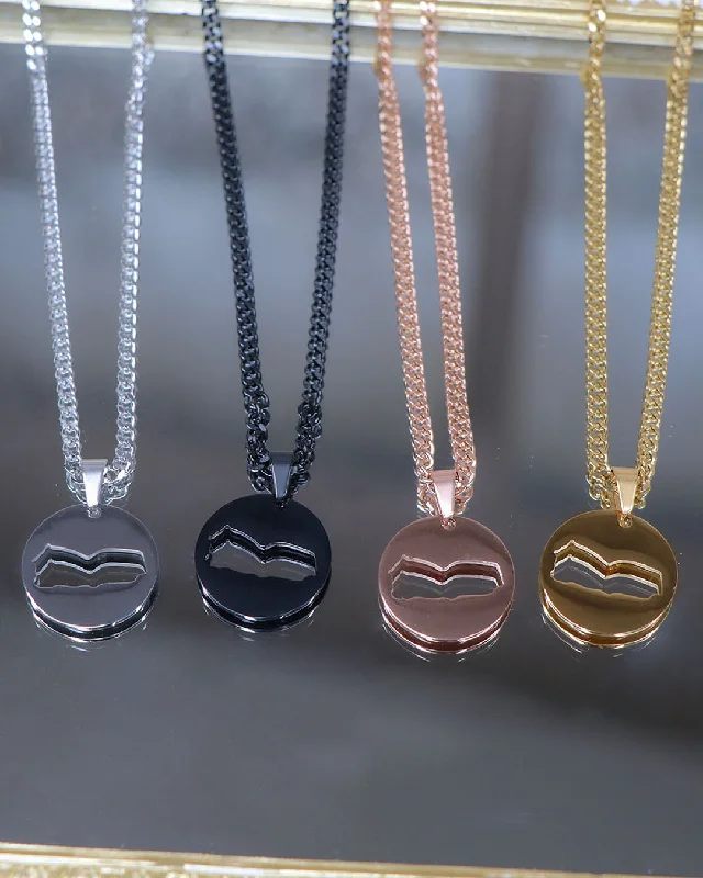 Big Discounts Round Map Necklace- Yemen