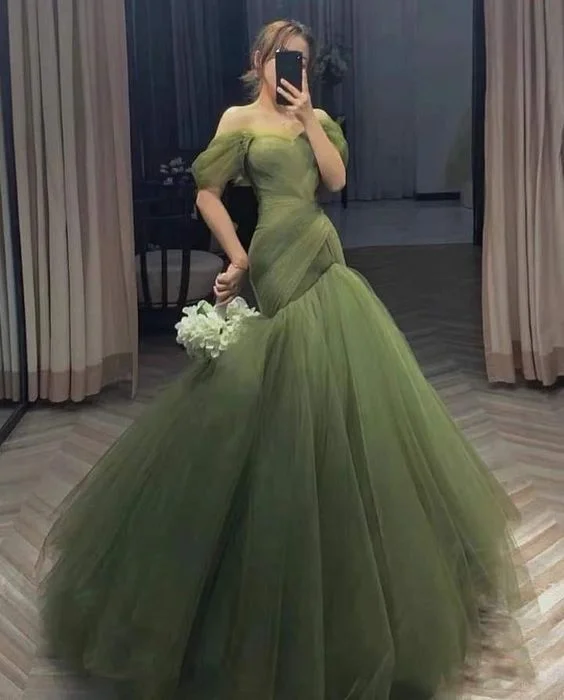 Huge Discounts Green long off the shoulder Prom Dresses 2022 ,DS4494