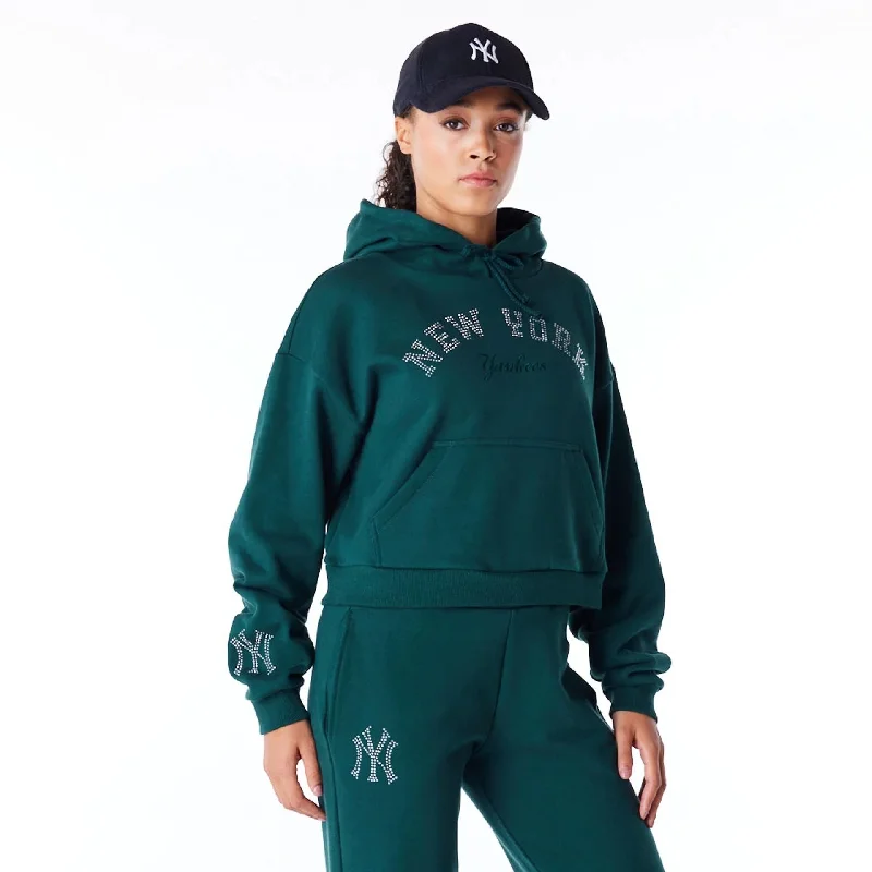 Can't Be Beat New York Yankees Womens MLB Diamante Dark Green Pullover Hoodie