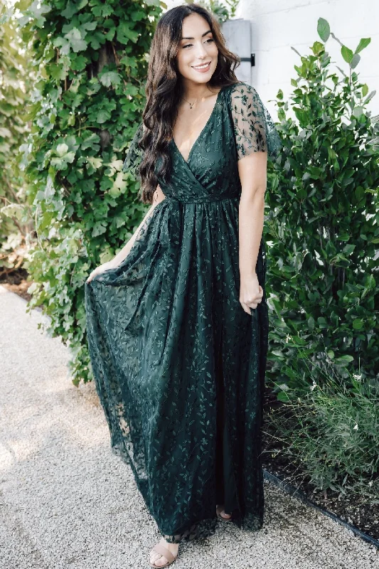 off-the-shoulder dressMarseille Embossed Maxi Dress | Green