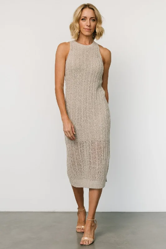 fitted cocktail dressNalani Knit Tank Dress | Stone