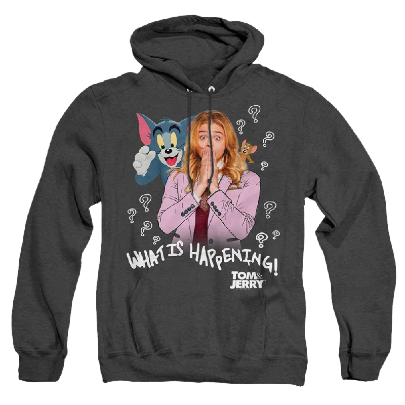 stylish hoodieTom and Jerry What Is Happening - Heather Pullover Hoodie