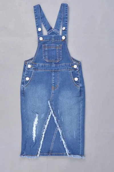 Limited Stock GIRLS Distressed Denim Overalls (Indigo)